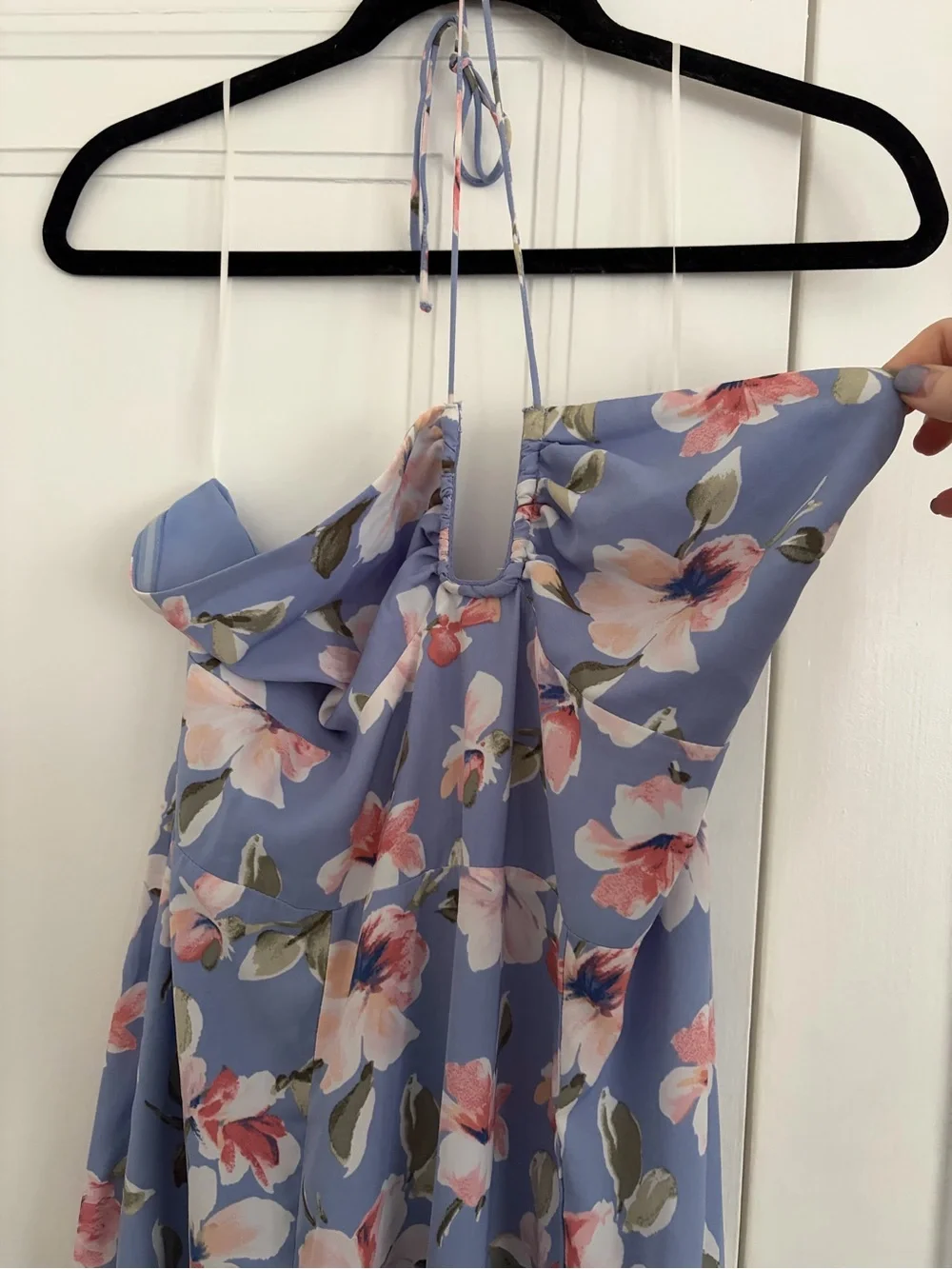 Abercrombie Light Blue Floral Halter Maxi Dress